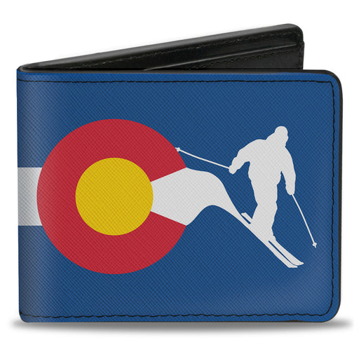 Bi-Fold Wallet - Colorado Skier2 Blue White Red Yellow Bi-Fold Wallets Buckle-Down   