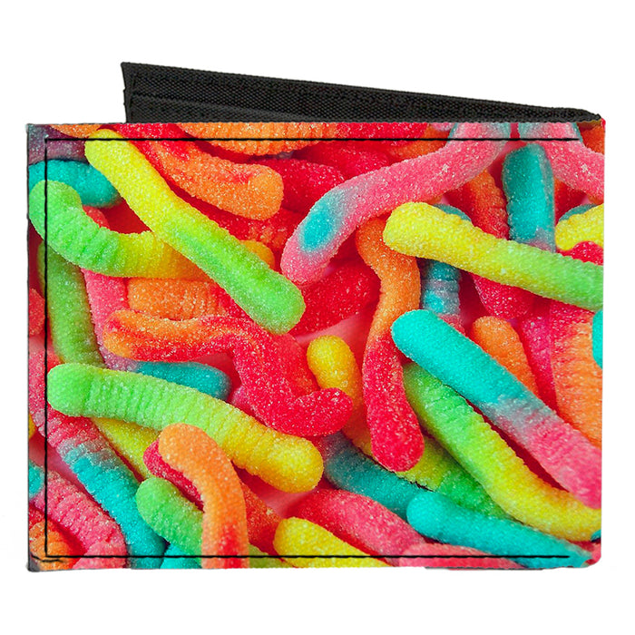 Canvas Bi-Fold Wallet - Vivid Sour Worms Stacked Canvas Bi-Fold Wallets Buckle-Down   