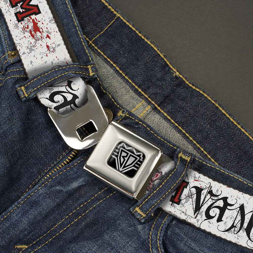 BD Wings Logo CLOSE-UP Full Color Black Silver Seatbelt Belt - Team Vampire Webbing Seatbelt Belts Buckle-Down   