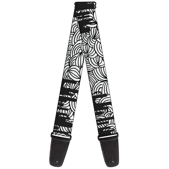 Guitar Strap - Doodle1 Paint Drips White Black Guitar Straps Buckle-Down   