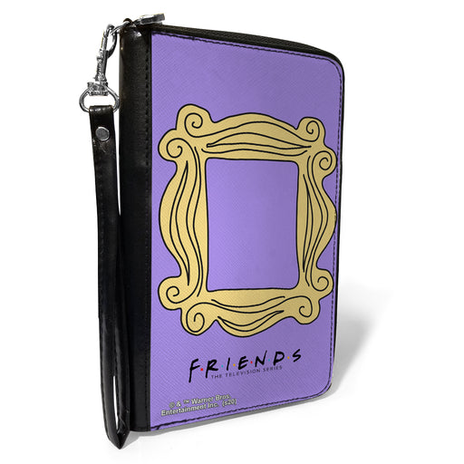 Women's PU Zip Around Wallet Rectangle - Friends Monica's Peephole Frame Lavender Yellow Clutch Zip Around Wallets Friends   