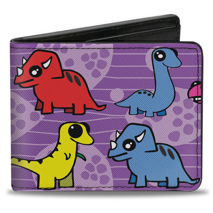 Bi-Fold Wallet - Dinosaur Cartoon Bi-Fold Wallets Buckle-Down   