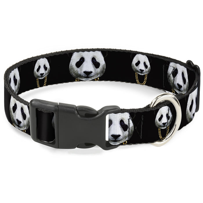 Plastic Clip Collar - Panda w/Gold Chain Black Plastic Clip Collars Buckle-Down   