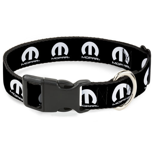 Plastic Clip Collar - MOPAR Logo Repeat Black/White Plastic Clip Collars Mopar   