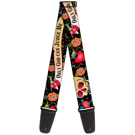 Guitar Strap - Only God Can Judge Me Black Guitar Straps Buckle-Down   