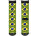 Sock Pair - Polyester - Brazil Flags - CREW Socks Buckle-Down   