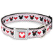Disney Holiday Mickey and Minnie Mouse Heart Sweater Stitch Full Color Reds Seatbelt Buckle Collar - Disney Holiday Mickey and Minnie Mouse Heart Sweater Stitch White/Red/Black Seatbelt Buckle Collars Disney   