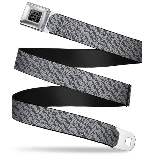 BD Wings Logo CLOSE-UP Full Color Black Silver Seatbelt Belt - Urban Camo Grays Webbing Seatbelt Belts Buckle-Down   