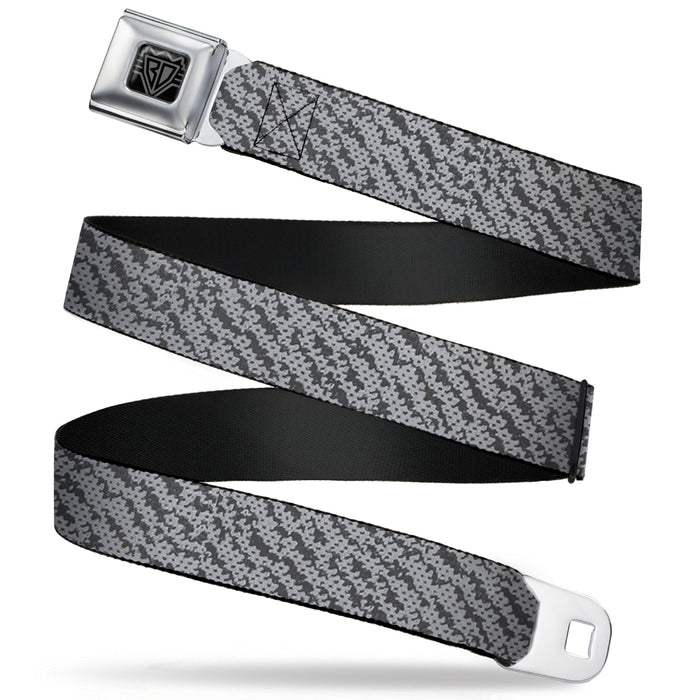BD Wings Logo CLOSE-UP Full Color Black Silver Seatbelt Belt - Urban Camo  Grays Webbing