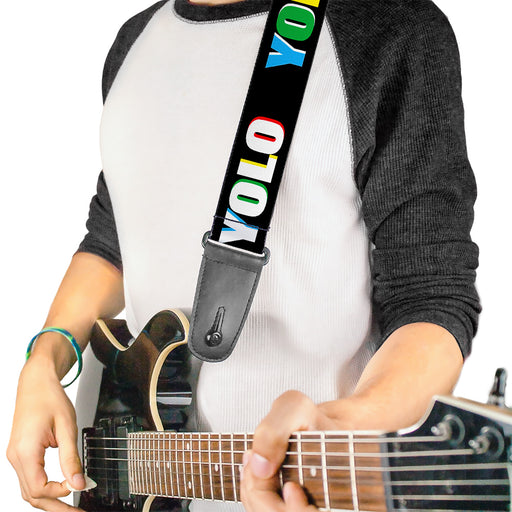 Guitar Strap - YOLO Black Multi Color Guitar Straps Buckle-Down   