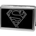 Business Card Holder - LARGE - Superman Logo Outline Reverse Brushed Metal ID Cases DC Comics   