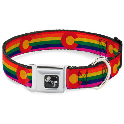 Dog Bone Seatbelt Buckle Collar - Colorado Flags2 Pride Vintage Seatbelt Buckle Collars Buckle-Down   