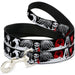 Dog Leash - Fright Night Black/White/Red Dog Leashes Buckle-Down   