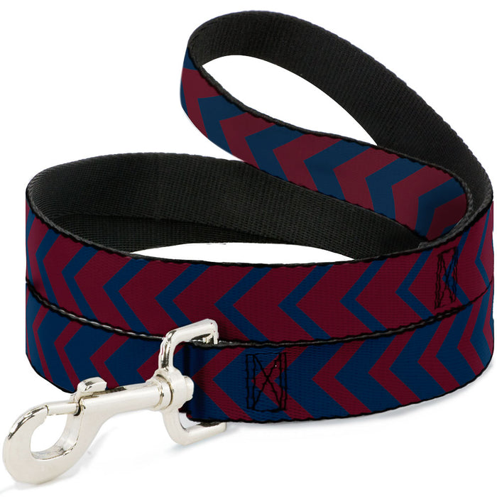 Dog Leash - Chevron2 Red/Navy Dog Leashes Buckle-Down   