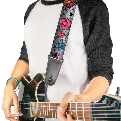 Guitar Strap - Love Love Gray Guitar Straps Buckle-Down   