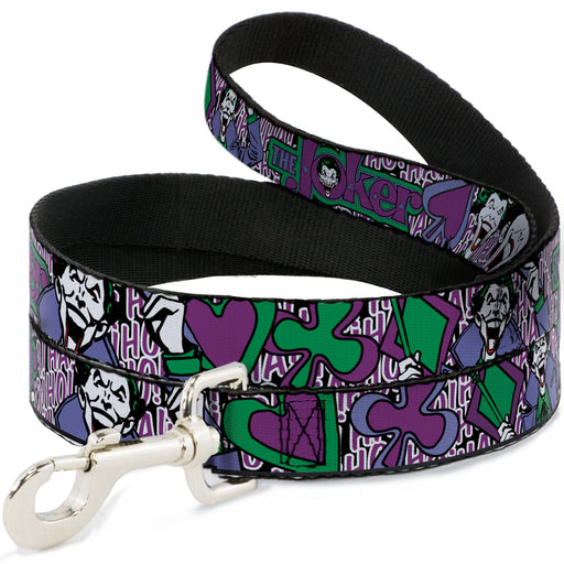 Dog Leash - Joker Face/Logo/Spades Black/White/Purple Dog Leashes DC Comics   