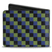 Bi-Fold Wallet - Checker Trio Green Black Blue Bi-Fold Wallets Buckle-Down   