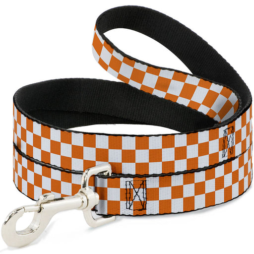 Dog Leash - Checker White/TN Orange Dog Leashes Buckle-Down   