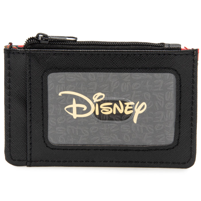 Wallet ID Card Holder - Mickey Mouse Smiling Expression Monogram Red Mini ID Wallets Disney   