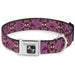 Dog Bone Seatbelt Buckle Collar - Cute Skulls w/Paisley Purple/Pink/Green Seatbelt Buckle Collars Buckle-Down   