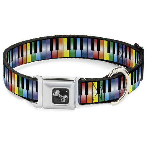 Dog Bone Seatbelt Buckle Collar - Piano Keys Rainbow Seatbelt Buckle Collars Buckle-Down   