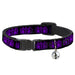 Cat Collar Breakaway - BD Skulls w Wings Black Purple Breakaway Cat Collars Buckle-Down   