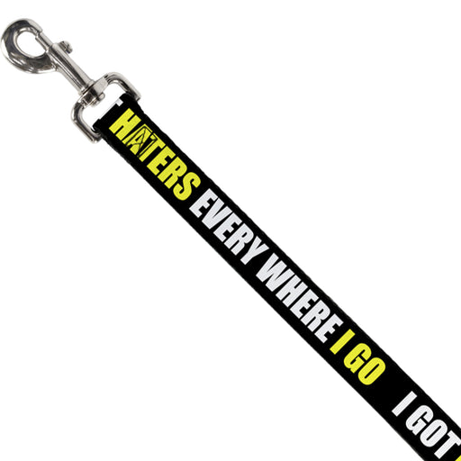 Dog Leash - I GOT HATERS EVERYWHERE Black/White/Yellow Dog Leashes Buckle-Down   