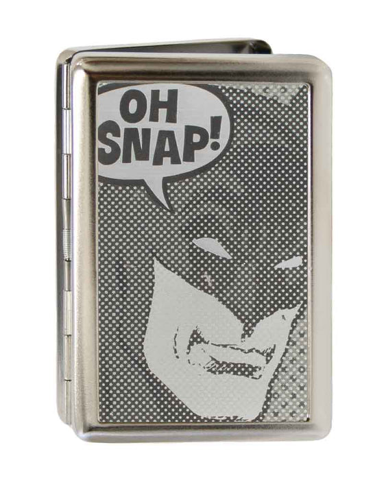 Business Card Holder - LARGE - Batman Face OH SNAP! Brushed Silver Metal ID Cases DC Comics   