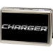 Business Card Holder - LARGE - CHARGER Text FCG Black Silver-Fade Metal ID Cases Dodge   