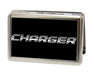 Business Card Holder - LARGE - CHARGER Text FCG Black Silver-Fade Metal ID Cases Dodge   