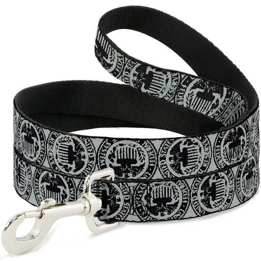 Dog Leash - Americana Federal Reserve Seal Weathered Gray/Black Dog Leashes Buckle-Down   