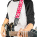 Guitar Strap - Cute Skulls w Checkers Pinks White Guitar Straps Buckle-Down   