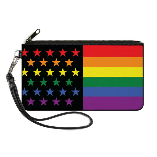 Canvas Zipper Wallet - SMALL - Flag American Pride Rainbow Black Canvas Zipper Wallets Buckle-Down   