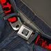 BD Wings Logo CLOSE-UP Full Color Black Silver Seatbelt Belt - Graveyard Black/Red Webbing Seatbelt Belts Buckle-Down   