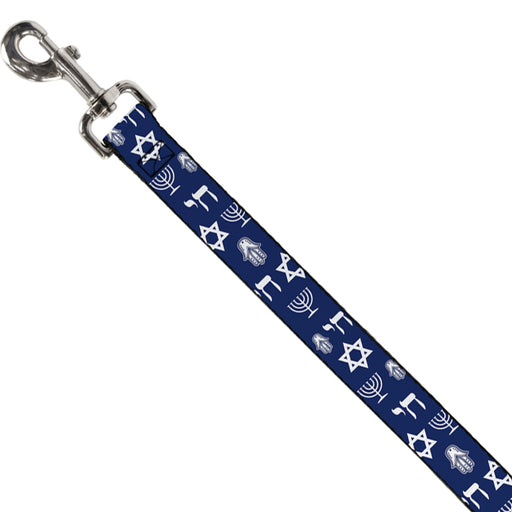 Dog Leash - Jewish Symbols-4 Blue/White Dog Leashes Buckle-Down   