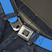 BD Wings Logo CLOSE-UP Full Color Black Silver Seatbelt Belt - Baby Blue Webbing Seatbelt Belts Buckle-Down   