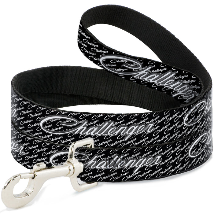 Dog Leash - CHALLENGER Repeat w/Text Black/White Dog Leashes Dodge   