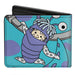Bi-Fold Wallet - Monsters Inc. Sulley Hands + Boo Monster Hanging On Pose Blues Purples Bi-Fold Wallets Disney   
