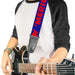 Guitar Strap - MERICA USA Silhouette Blue Red Guitar Straps Buckle-Down   