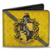 Bi-Fold Wallet - HUFFLEPUFF Crest Stripe4 Weathered Gold Brown Bi-Fold Wallets The Wizarding World of Harry Potter   