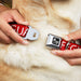 Dog Bone Seatbelt Buckle Collar - LIFEGUARD/Logo Red/White Seatbelt Buckle Collars Buckle-Down   