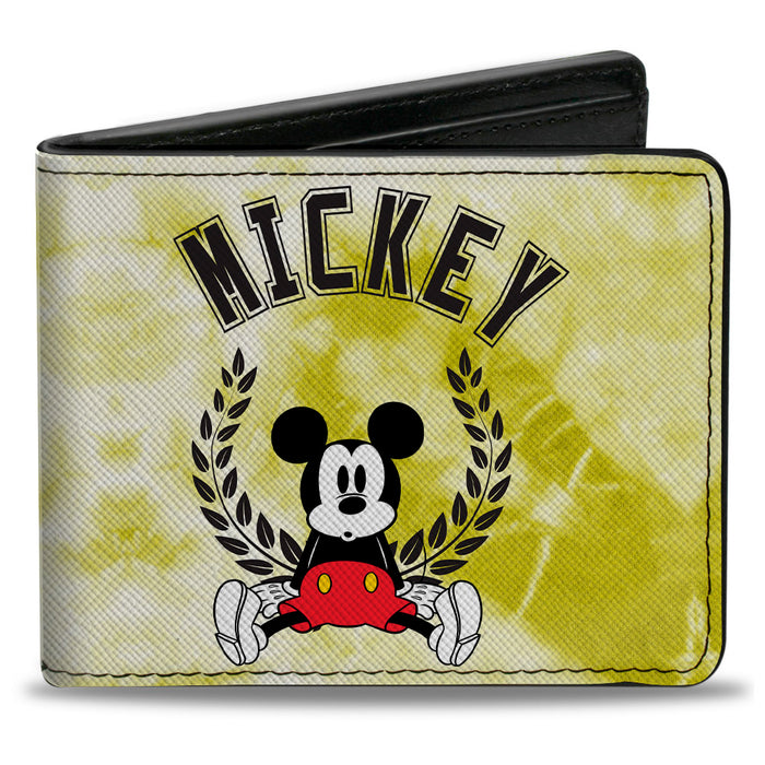 Bi-Fold Wallet - Mickey Mouse MICKEY Sitting Crest Pose Tie Dye Yellows Bi-Fold Wallets Disney   