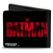 Bi-Fold Wallet - THE BATMAN Movie Bat Title Weathered Black Red Bi-Fold Wallets DC Comics   