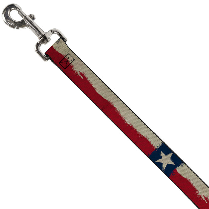 Dog Leash - Texas Flag CLOSE-UP Distressed Painting Dog Leashes Buckle-Down   