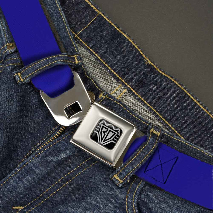 BD Wings Logo CLOSE-UP Full Color Black Silver Seatbelt Belt - Royal Webbing Seatbelt Belts Buckle-Down   