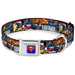 Superman Full Color Blue Seatbelt Buckle Collar - SUPERMAN Action Blocks White Seatbelt Buckle Collars DC Comics   