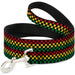 Dog Leash - Checker Black/Rasta Dog Leashes Buckle-Down   