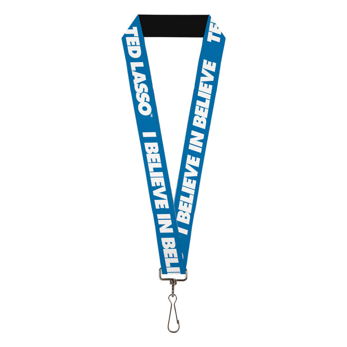 Lanyard - 1.0" - TED LASSO I BELIEVE IN BELIEVE Bold Text Blue White Lanyards Ted Lasso   