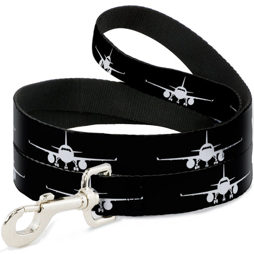 Dog Leash - Airplane Silhouette Black/White Dog Leashes Buckle-Down   