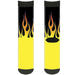 Sock Pair - Polyester - Flames Black Yellow Orange - CREW Socks Buckle-Down   